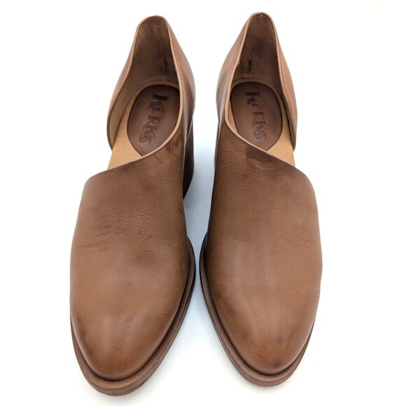 Korks Kayla Block Heel Asymmetric Pump Women's Slip-On Brown Size US7 EU38 - Picture 9 of 11